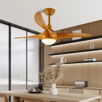 Modern Ceiling Fan Light Simple 52 Inch Pure Copper DC Motor Remote Control ABS Blade Led Ceiling Fan with Lamp