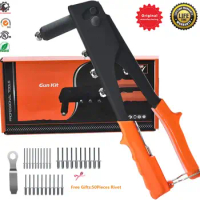 Rivet Nut Tool,Professional Rivet Setter Kit,Riveter Gun Hand Riveting Kit,Nuts Nail Gun Household Repair Tools,With 50pcs Rivet
