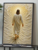Lukisan Dinding Yesus Modern Art Hiasan Dinding Aesthetic Dekorasi Rumah Kayu Frame Kualitas Unik 10