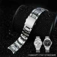 For Casio Swordfish Stainless Steel Watchbands MTP-1374/MTP-1375/Vd01 Replace Original 22mm Arc Interface Watch Strap