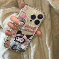 Sanrio Clear Phone Case Kuromi Melody Pochacco Kawaii Anime Phone Case for Iphone15 14 13 12 11 Pro Max Couple Phone Case Gift
