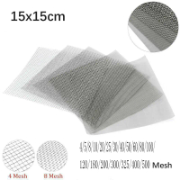Penapis Jaringan Keluli Tahan Karat, 1 keping, 4-500 jaring, 15x15cm, diperbuat daripada dawai tenun