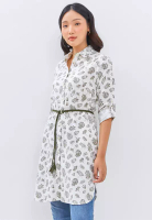 C2 Outfitters C2 Hirsha Green Casual Maxi Shirt Wanita