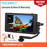 FEELWORLD LUT6 6 Inch 2600nits HDR 3D LUT Touch Screen DSLR Camera Field Monitor with Waveform VectorScope Histogram 4K HDMI