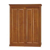 【Hampton 漢汀堡】努爾楠檜柚木色5.5×7尺實木衣櫥(一般地區免運費/衣櫥/衣櫃/滑門衣櫃)