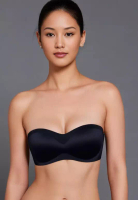 Kiss & Tell Mary Anti-slip Non Slip Strapless Wireless Thick Padded Push Up Bra in Black 聚拢无肩带防滑内衣