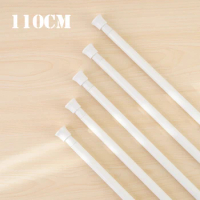 No-Drill Adjustable Metal Curtain Rod 30-110cm Spring Loaded Extendable Telescopic Poles for Bathroom Shower Bars Hanging Rods