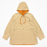 KANGOL 男女 雙面燈芯絨外套 深卡其-6255142330