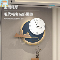 輕奢掛鐘 客廳家用時尚現代簡約鐘錶 個性創意網紅帶燈裝飾時鐘掛牆 靜音時鐘 大時鐘