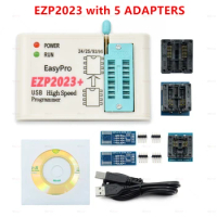 EZP2023 USB SPI Programmer Full Set + 12 Adapter Support 24 25 93 95 EEPROM Flash Bios Minipro Programming Compiler Calculator