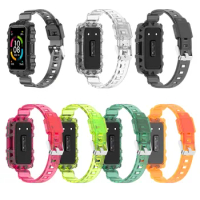 200pcs Replacement Strap For Huawei Band 6 Silicone Strap With TPU Transparent Screen Protector Case For Honor Band 6 Strap