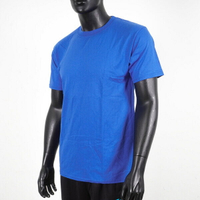 Champion [T425-51C] 男 短袖上衣 T恤 美規 高磅數 純棉 舒適 休閒 圓領 純色 穿搭 寶藍
