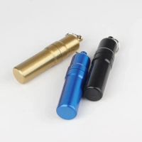 Mini Metal Cigarette Case Holder with Key Ring Waterproof Round Cigarettes Pocket Box (5 Capacity) Portable Cigarette Holder