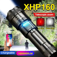 LED Senter Super Terang XHP50 USB Type-C LED SWAT Police Kapasitas Tinggi Waterproof Outdoor Baterai