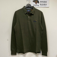 跩狗嚴選 極度乾燥 Superdry 卡其橄欖綠 polo 有機棉 厚實 長袖 Polo衫 素T