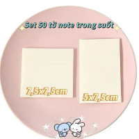 Set 50 Tờ Giấy Note Trong Suốt 7,5x7,5cm & 5x7,5cm - Giấy Note Trong Suốt Mẫu Vuông Và Chữ Nhật