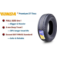 Set 3 WINDA Semi Steel Trailer Tires ST205/75R14 8PR Load Range D