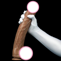 Liquid Silicone Dildo with Sucker Adult Sex Toys Big Female Masturbators Strap on Cock Realistic Penis Fisting