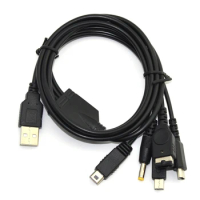 5 In1 USB Data Charging Cable For PSP/NDS/NDSL/3DS/3DSLL/2DS/GBA SP/WII U GamePad Charger Cord Line Power Adapter Wire