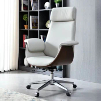 Boss Comfortable Computer Office Chair Light Luxury Hotel Furniture Sedentary Designer Home Leather Backrest Chair