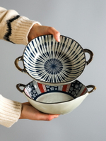 雙耳湯碗家用新款陶瓷餐具創意網紅大碗拉面碗湯盆