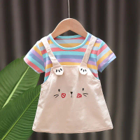 Baby Girl Stylish Summer Dress 1-3 Years Old Girl Cotton Dress Korean Style Infant Clothes 2 Girls P