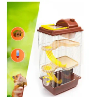 Small Hamster Cage Three-Layer Hamster Cage Folding Cage Hamster Cage With Wheel Drinking Bowl Small Pet Hamster Accessories