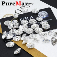 PureMax 0.06-20ct D Color Oval Cut Moissanite Loose Stone Super White GRA Certified Ellipse Lab Grown Oval Moissanite Diamond