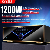 1200W 5.1 Power Amplifier High Power Home HIFI Bluetooth Subwoofer Amplifier APE Lossless Decoding Karaoke Effect Amplifier USB