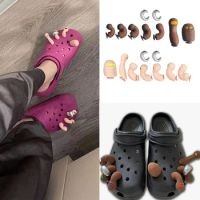 Fingers For Crocs Shoe Decoration Accessories 3d Toe Charms For Crocs Funny Simulation Foot Thumb Shoe Charms Decoration