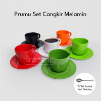 Prumu Cangkir set Melamin - Cangkir Kopi Set - Cangkir Kopi - Tatakan Cangkir Set - Set Cangkir Kopi