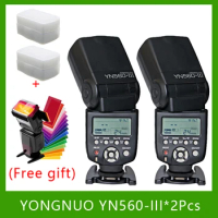 2 PCS YongNuo YN560-III YN560III YN560III Flash Speedlite Flashlight for Canon Nikon Camera