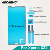 Aocarmo For SONY Xperia XZ2 H8216 H8266 H8296 Full Set Adhesive Front LCD Battery Sticker Mic Earpiece Fingerprint Tape Glue