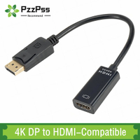 4K DisplayPort To HDMI-Compatible Adapter Cable Male DP To Female HDMI-Compatible Video Audio Converter For  PC Projector