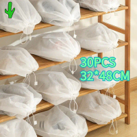 1SET/30PCS Dustbag Sepatu Tas Serut Kantong Debu Pouch Sepatu Penyimpanan Sendal Sandal Laundry Trav