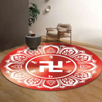 六字真言卍字地墊禪修墊坐墊能量瑜伽冥想墊聚財地毯圓形防滑墊