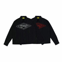 WP Company - Kemeja Lengan Panjang Ruby Black WorkShirt Stripe Salur