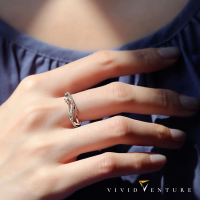 【Vividventure 亞帝芬奇】12分 天然真鑽 鑽石 線戒 流光歲月(14K金台)