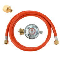 3pcs/kit Gas Hose 150cm Pressure Reducer 50mbar Regulator Set Transition 1/2" R X 1/4" Lks Adapter for LPG BBQ Gas Grill Cooker