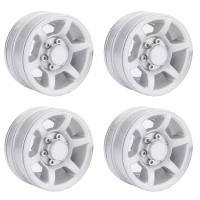 WWZZ 4Pcs Silver 1.55" Aluminum Alloy Wheel 1.55 Beadlock Rim for 1/10 RC Crawler Car D90 TF2 Tamiya CC01 LC70 LC80
