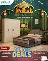 GrahaLiving - Lemari Pakaian Baju Gantung Gamis Hijab 4, 5 , 6 Pintu Tinggi Scandinavian Putih White