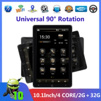 90° Rotatable Universal 10.1" Android 10 Car Radio Multimedia player WIFI GPS Bluetooth Navigation USB Touch Screen 2DIN