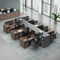 免運速發 辦公桌 工位桌 員工桌職員辦公桌椅組合財務桌雙人員工位4人6屏風電腦桌子卡位辦公家具