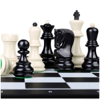 Luxury Large Foldable Chess Set Plastic Nonmagnetic Heavy Chess Pieces For Children Family Travel Chess Board Table Game Gifts