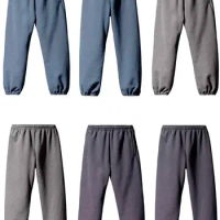 23SS Streetwear Carbon Gray Carbon Gray Blue Gray Khaki Goth Yeezy Sweatpants Men Women Jogger Drawstring Casual Pants Goth