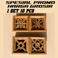 paket 10 pcs loster ukir kayu jati ukuran 24×24×10