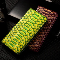 Dragon Scale Pattern Phone Case for OPPO Realme Q5i Q3i Q3T Q3s Q2i XT X2 X3 X7 Pro Ultra Max Genuine Leather Flip Cover