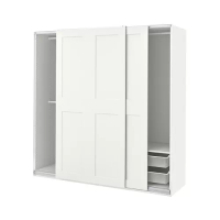 PAX/GRIMO 衣櫃/衣櫥組合, 白色/白色, 200x66x201 公分