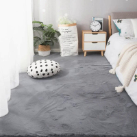 Hiện đại trang trí nội thất nhân tạo thỏ Thảm phòng khách mềm Fluffy sang trọng Thảm trẻ em phòng ngủ Mat Non-Slip Faux lông thảm màu xám