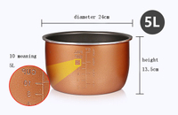 หม้อหุงความดันไฟฟ้า Liner Multicooker Bowl 5L ลิตร Non-Stick Pan Double Spray Thickening